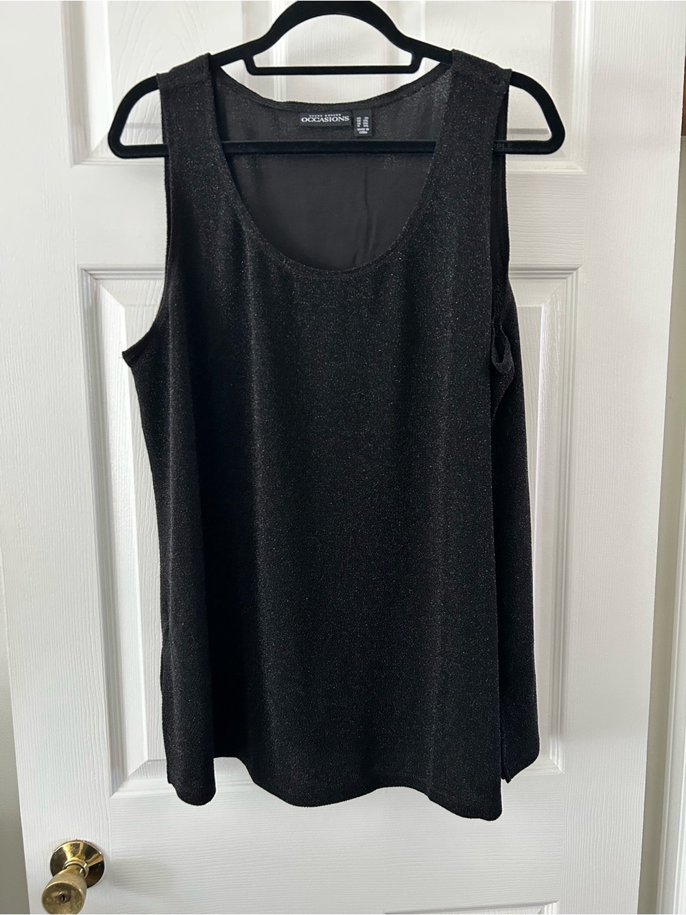 Susan Graver Black Sparkle Sleeveless Tank